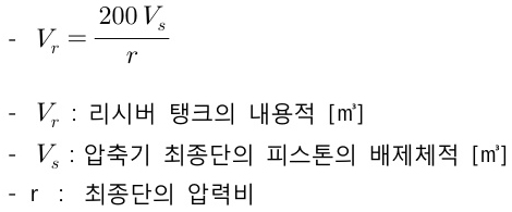 공기탱크의 용적산출 공식